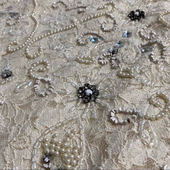 ✨HP✨ NWOT Zara Chandelier Ivory Cream Jewel Beaded Embellished Skirt Sz Small - Picture 7 of 11